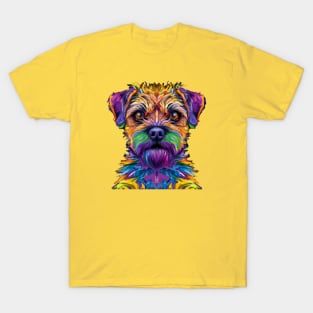 Cute Border Terrier Puppy Dog Artwork T-Shirt
